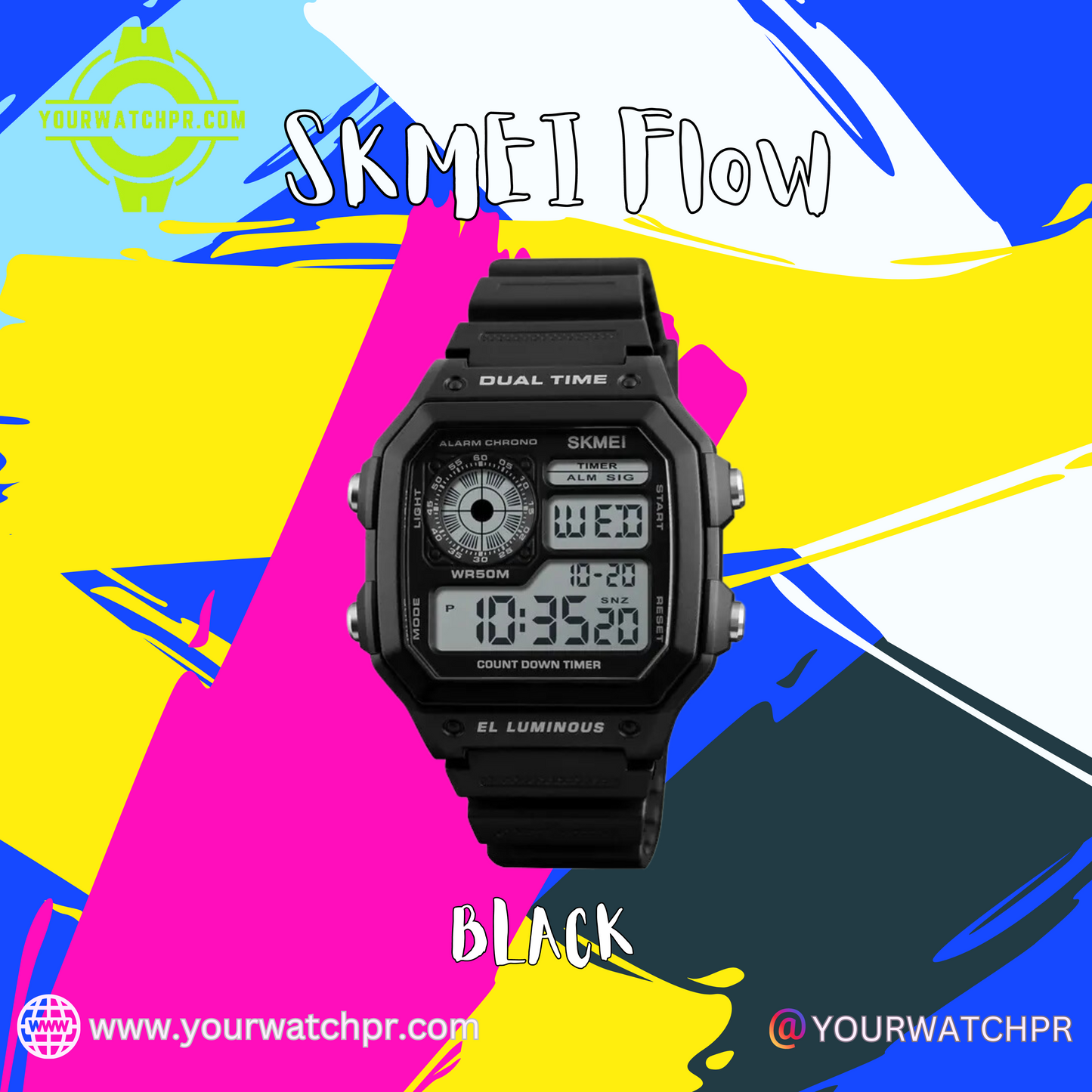 SKMEI Flow "BLACK": Estilo y Función